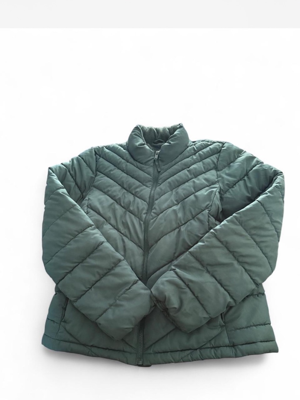GAP Chevron-Quilted Puffer Jacket - Forest Green